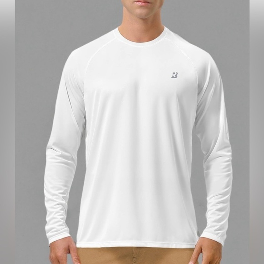 Roadbox Mens UPF 50+ UV Sun Protection White Long Sleeve Shirt Size 3XL